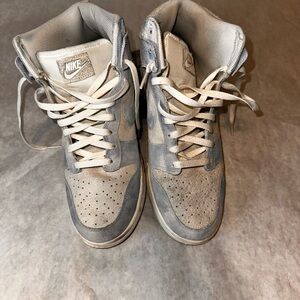Nike High-Top Sneakers in Gray and Cream